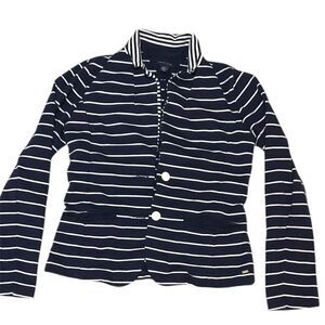 Tommy Hilfiger Women's Navy Blue and White Gilet/Vest Size S